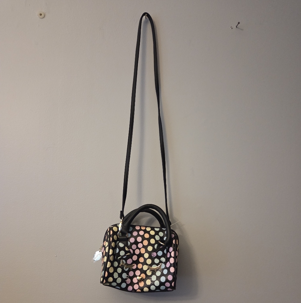 Betsey Johnson Polka Dot Women's Cat‎ Face Shoulder Handbag NWOT